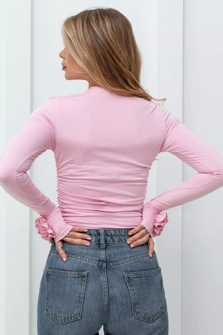 3D Floral Slim-Fit Long Sleeve Tee image 7