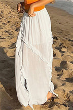 Romantic Ruffle High-Slit Skirt image 2