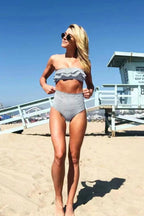 Fashionable Slimming Striped Bikini Two Piece Swim Set image 3