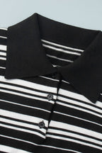 Colorblock Striped Polo Knit Sweater image 9