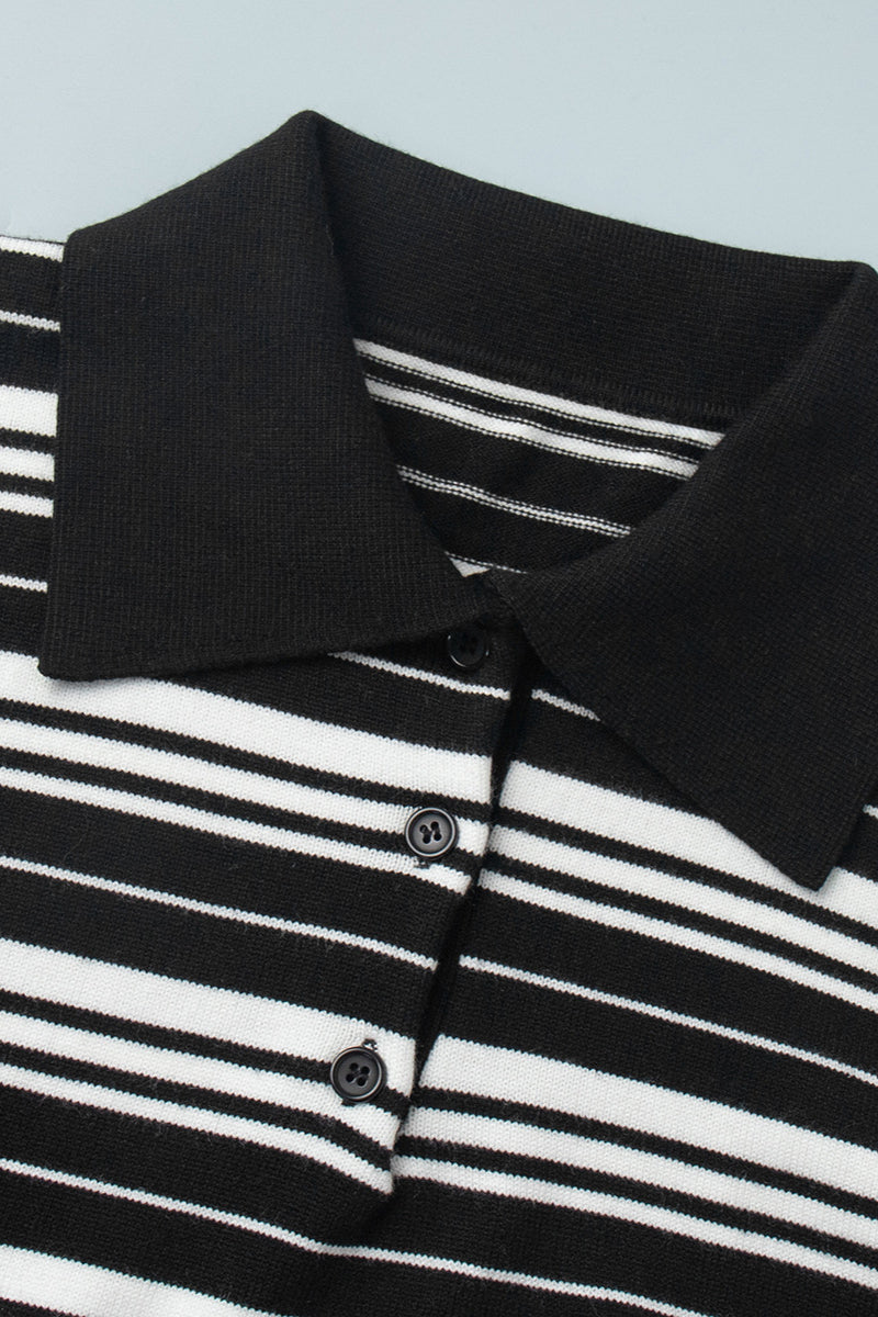 Colorblock Striped Polo Knit Sweater image 9