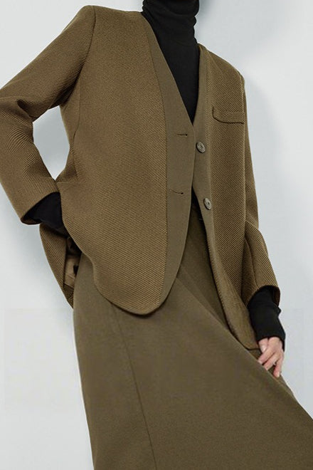 V Neck Single Breasted Blazer image 3