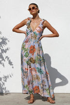V Neck Swing Print Cami Maxi Dress image 5