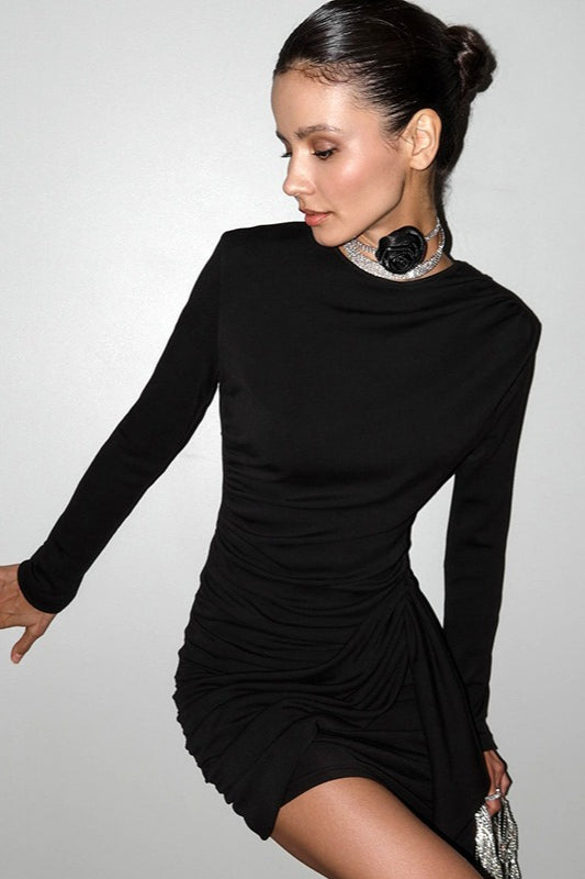 Draped Side Ruching High Waist Cocktail Dress image 6