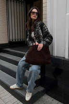 Leopard Print Long Sleeve Open Front Coat image 1