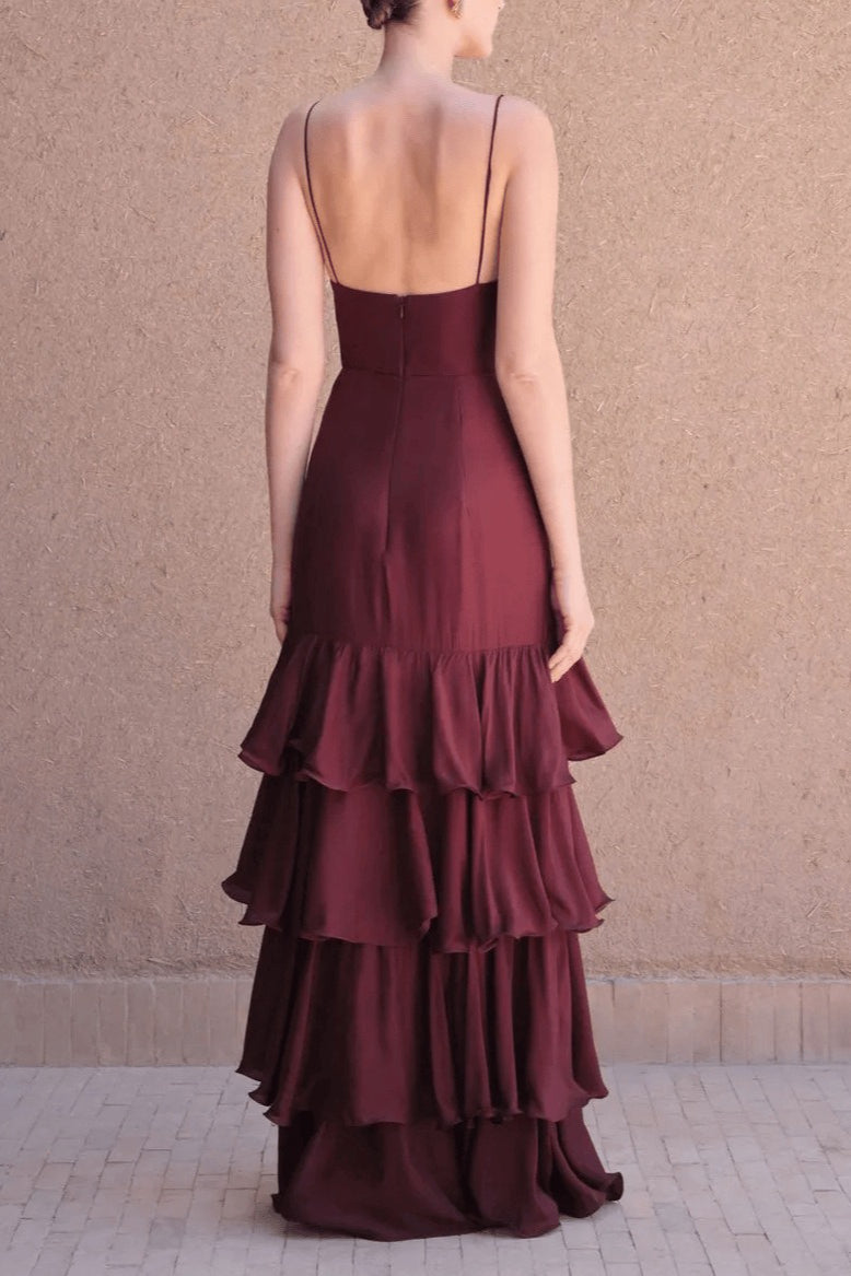 Deep V Tube Waist Cami Cake Maxi Dress image 5