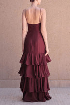 Deep V Tube Waist Cami Cake Maxi Dress image 5