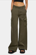 High Waist Drawstring Pocket Cargo Pant image 1