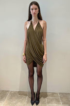 Chic V Neck Ribbed Cami Slim Mini Dress image 4