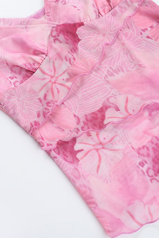 Floral Print V Neck Slim Cami Top image 5