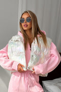 Sleeveless Laser Quilted Puffer Jacket image 1