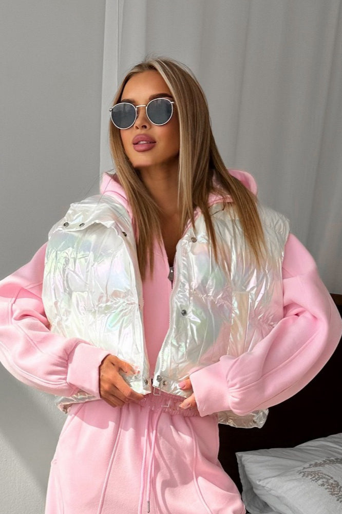 Sleeveless Laser Quilted Puffer Jacket image 1