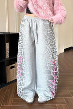 Retro Leopard Letter Embroidered Loose Pants image 2
