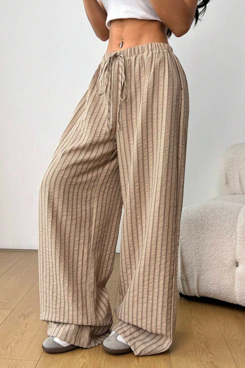 Chic Color Block Pleated Pants With Pockets image 6
