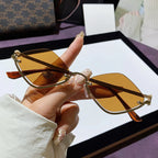 Nadia Cat-Eye Sunglasses detail view styled for Avrienne