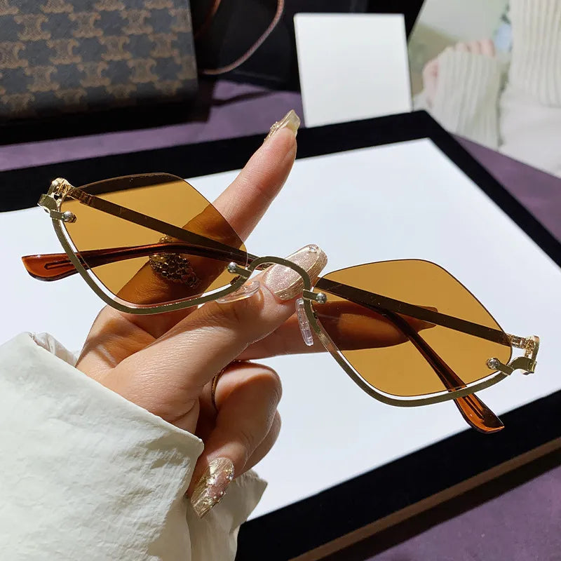 Nadia Cat-Eye Sunglasses detail view styled for Avrienne