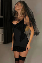 Lace Trim Patchwork Cami Slim Mini Dress image 11