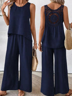 Camille Wide Leg Set detail view styled for Avrienne