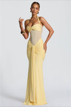 Sheer Mesh Sash Bodycon Maxi Dress image 2