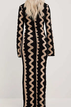 Striped Contrast Slim Knit Sweater Dress image 6