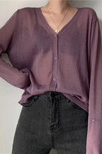 V-Neck Lightweight Knit Cardigan image 9