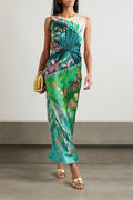 Satin Knot Front Sleeveless Midi Dress image 2