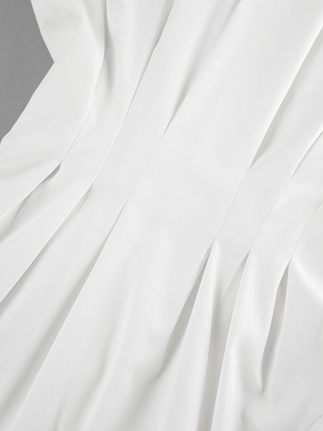 French Chic Long Sleeve Waist-Tied Blouse image 11