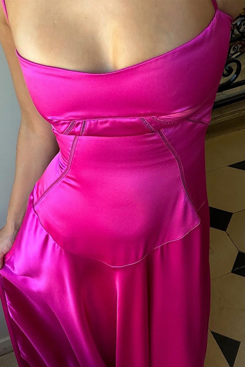 Sexy Cami Slim Fit Back Tie Long Prom Dress image 5
