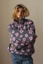 Floral Fleece Warm Fuzzy Sweatshirt image 2