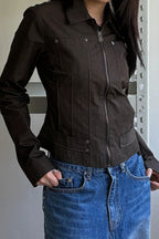 Zip Up Solid Color Utility Jacket image 9