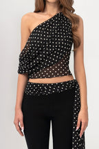 Polka Dot Sleeveless Top Two Pieces Set image 2