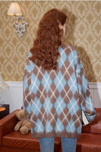 Relaxed Diamond Pattern Cardigan image 4
