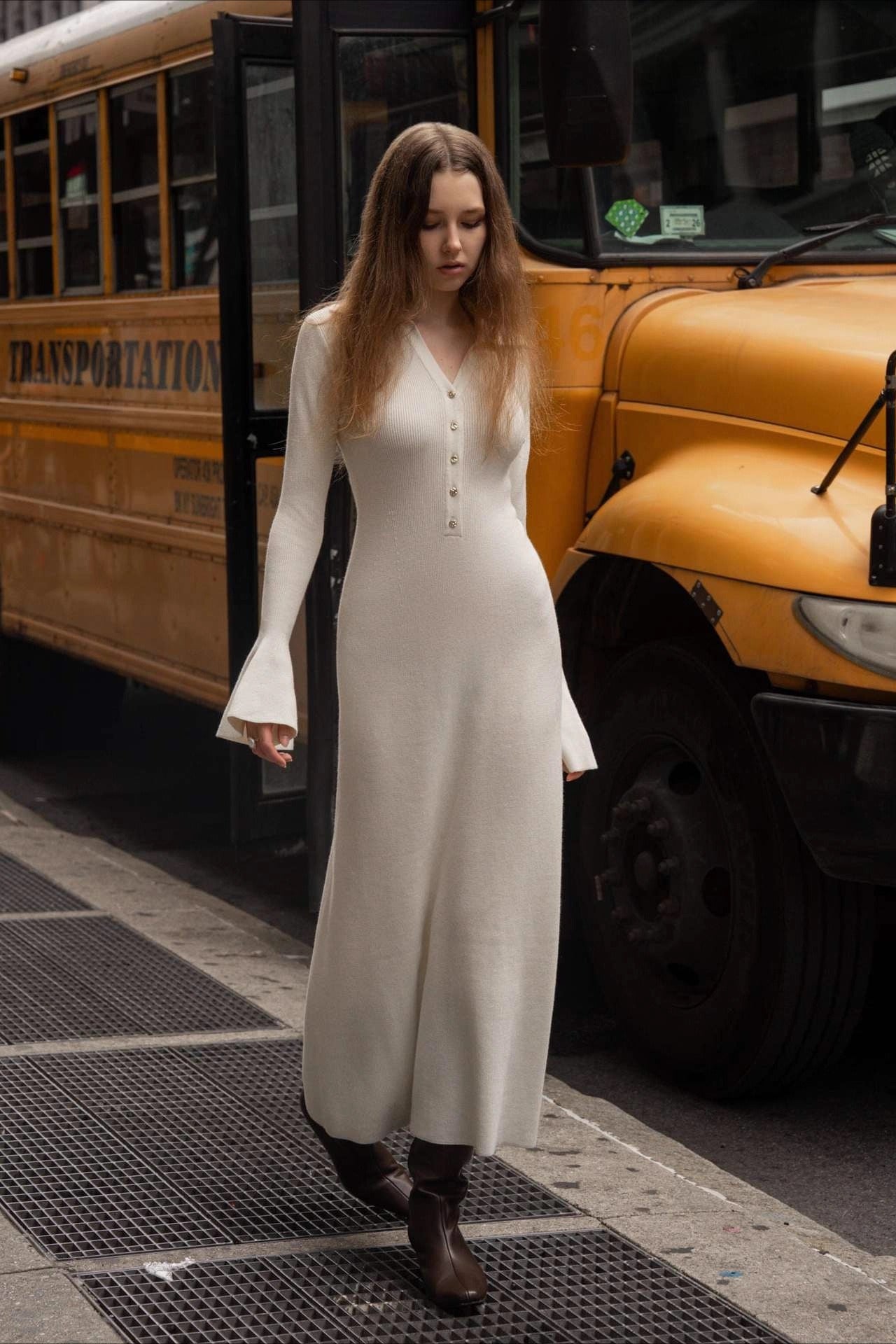 Elegant Collared Knit Sweater Dress image 8