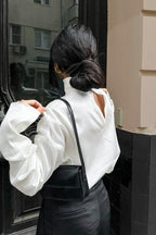 Minimalist Satin Turtleneck Blouse image 3