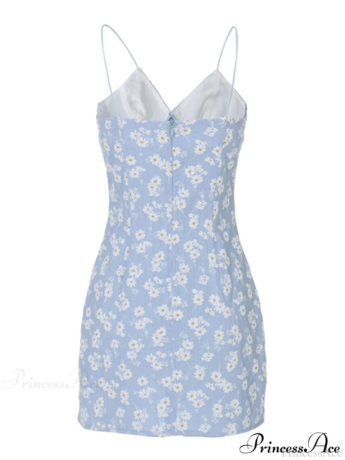 Daisy Pattern Split Trendy Slip Mini Dress image 4