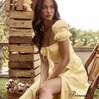 Daisy Printed Floss Strap Tied Classic Bustier Slip Maxi Dress image 4