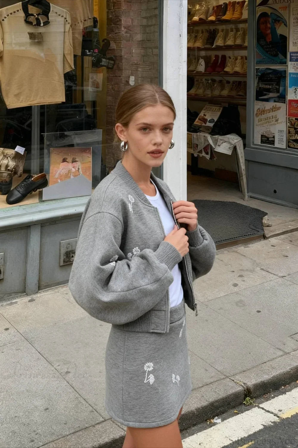 Dandelion Print Sweatshirt Loose Two Piece Set image 3