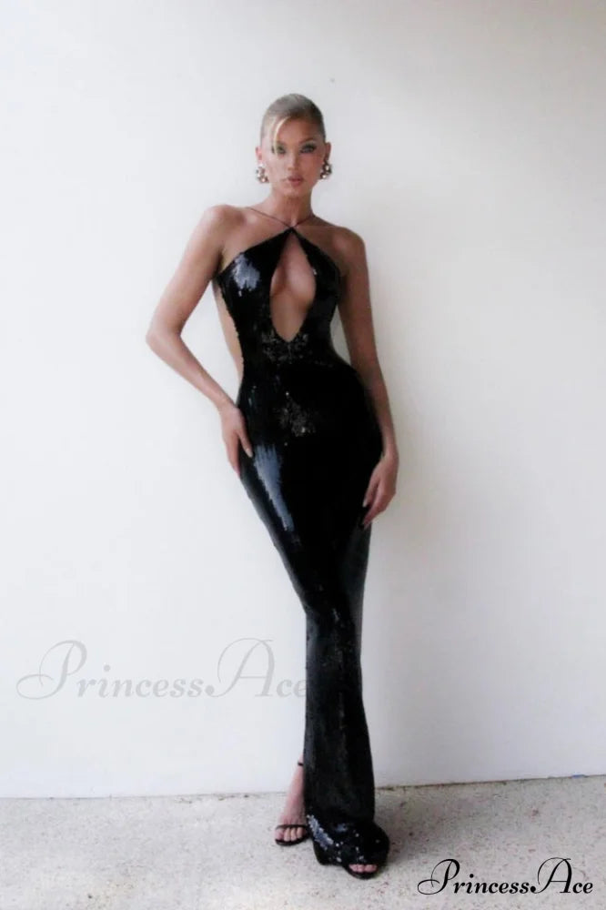 Darcy Backless Stylish Cutout Sequin Dress image 3