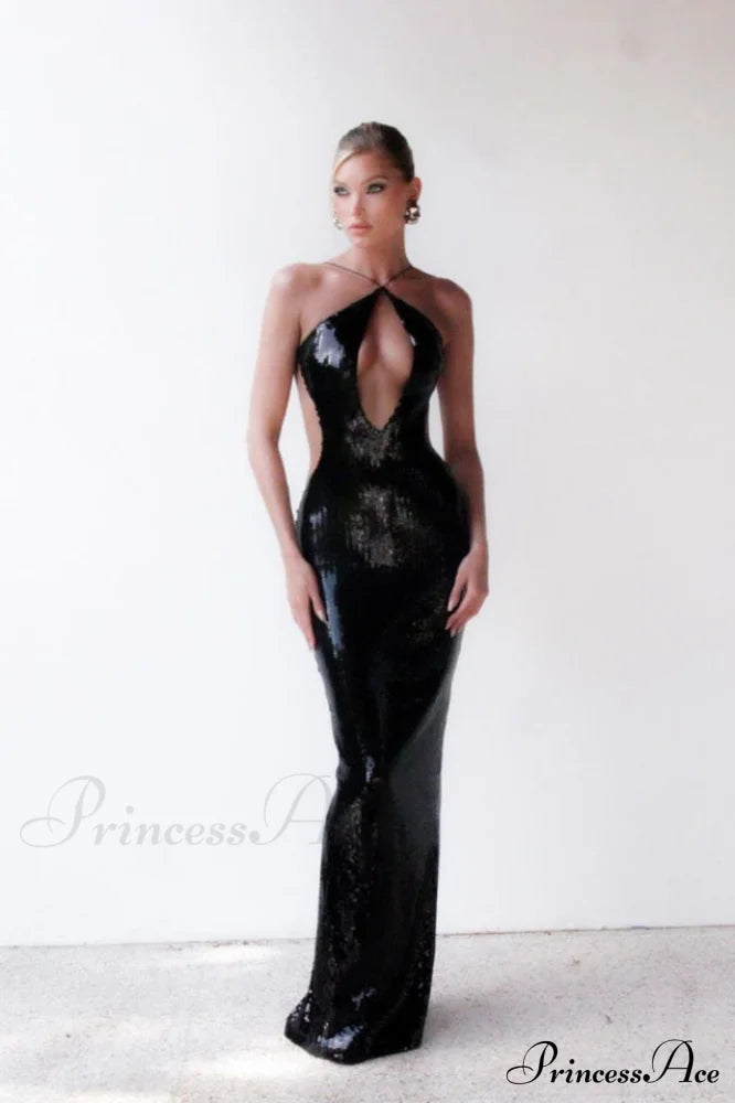 Darcy Backless Stylish Cutout Sequin Dress image 4