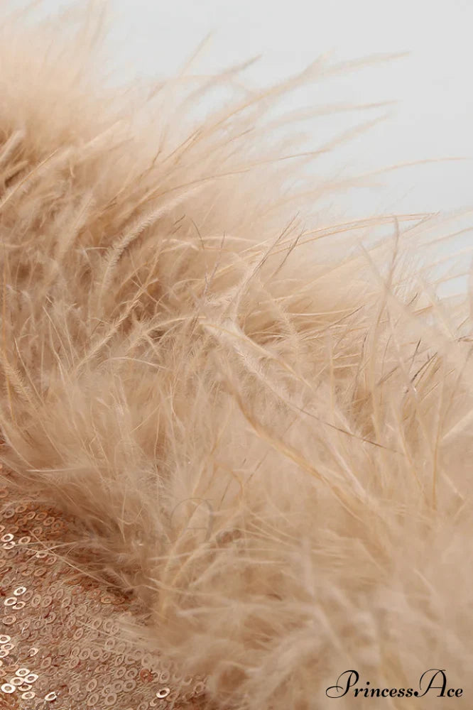 Daria Sequin Stylish Feather Mini Dress image 27
