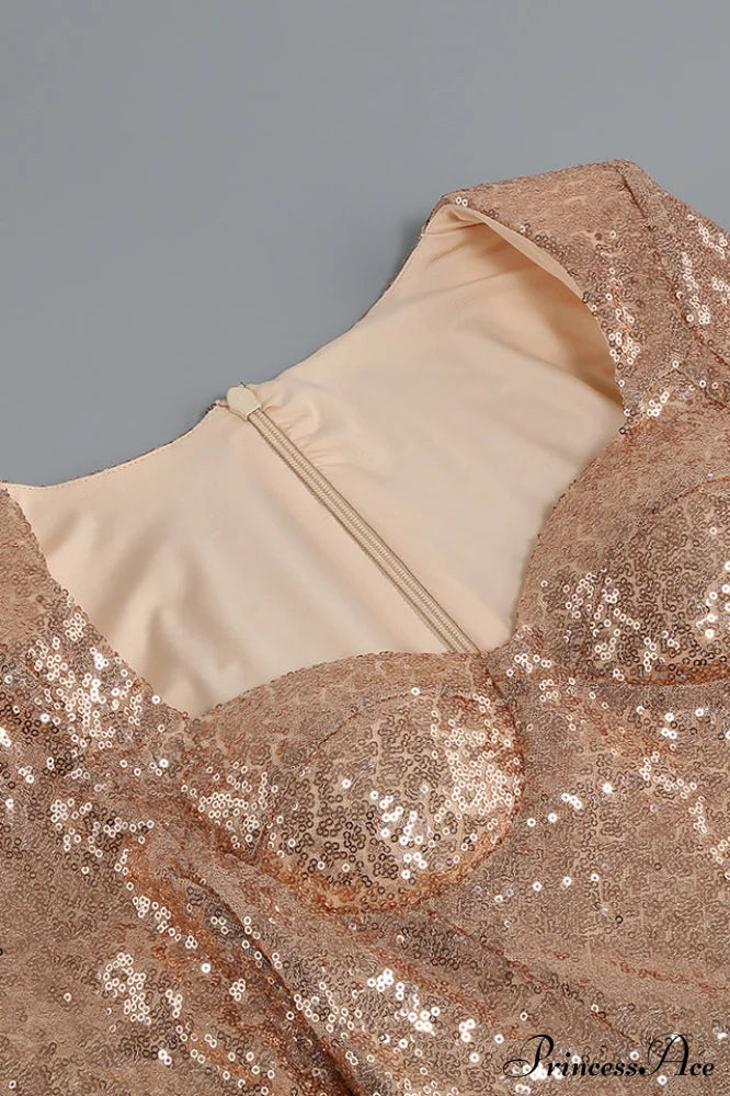 Daria Sequin Stylish Feather Mini Dress image 26