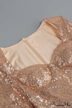 Daria Sequin Stylish Feather Mini Dress image 26