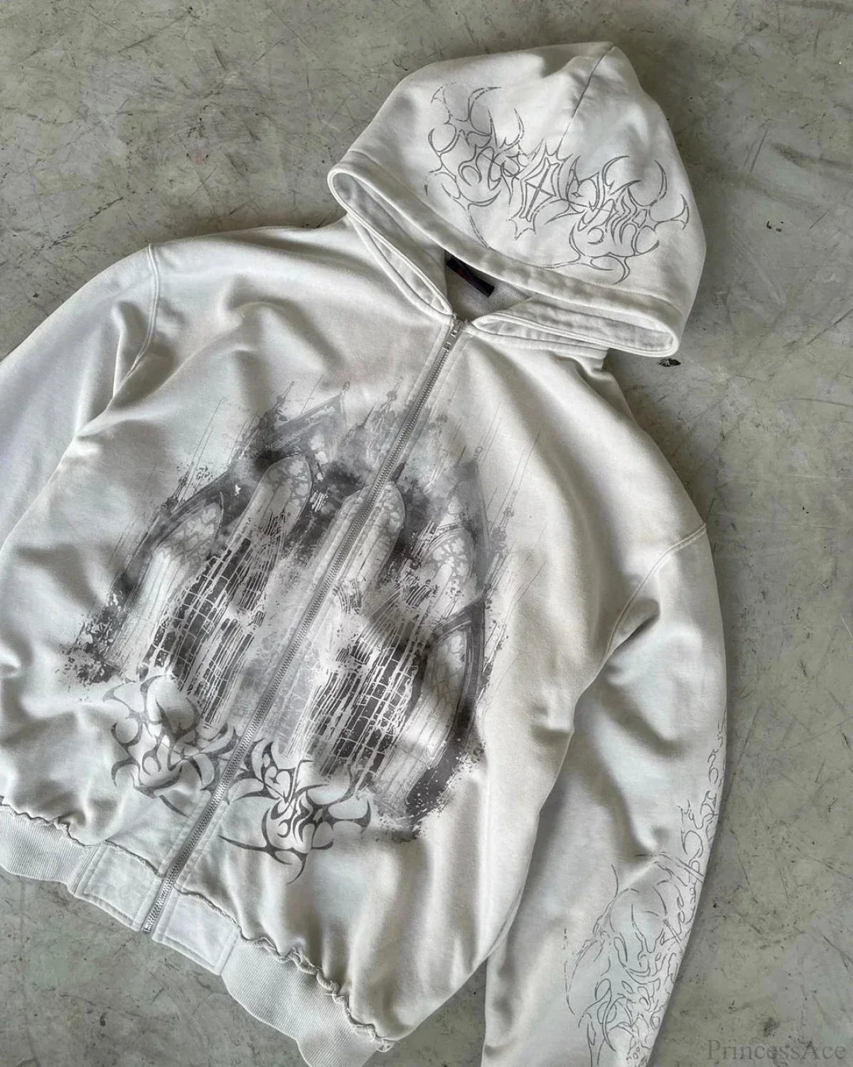 Dark Aesthetic Print Zip Hoodie image 2