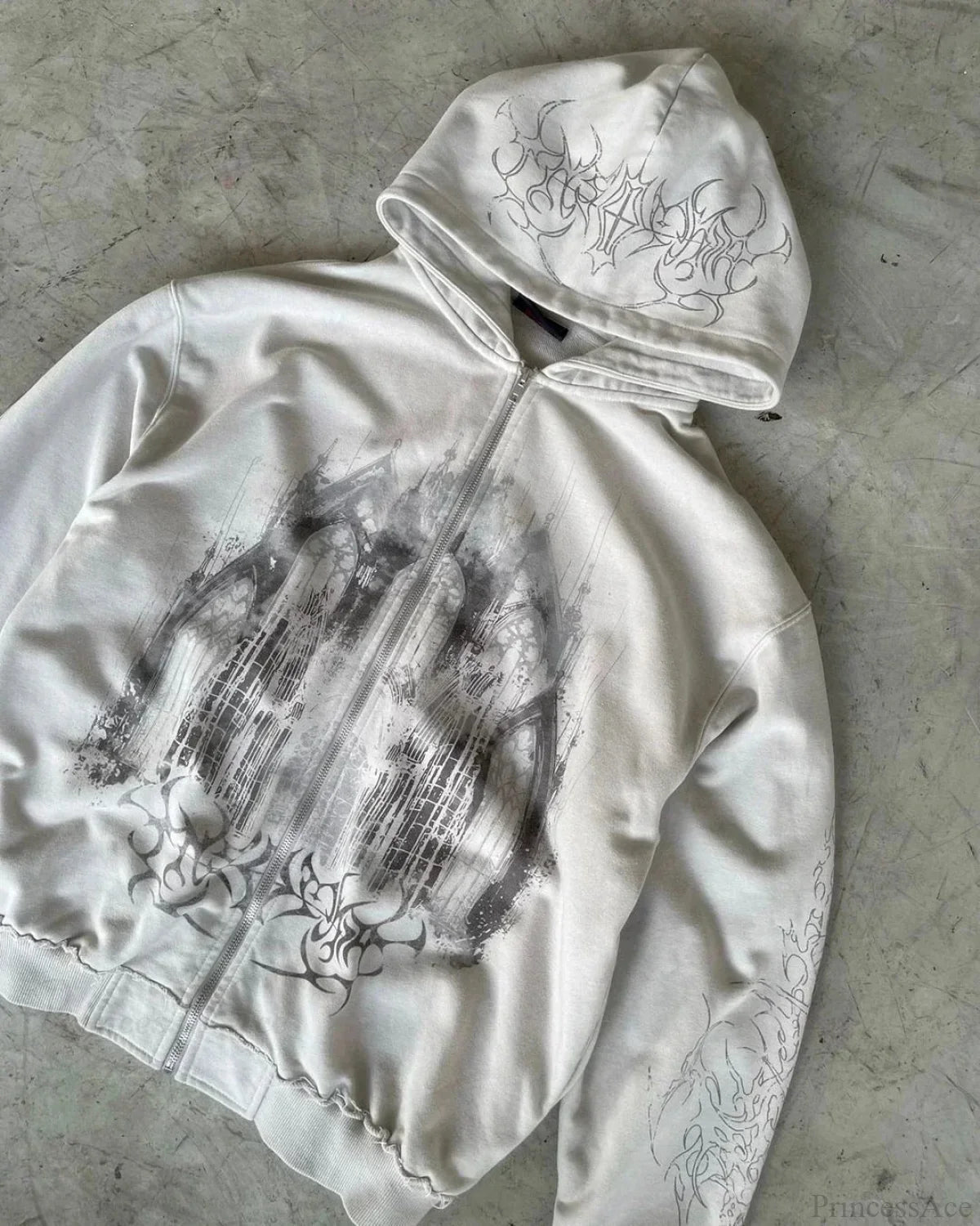 Dark Aesthetic Print Zip Hoodie image 1
