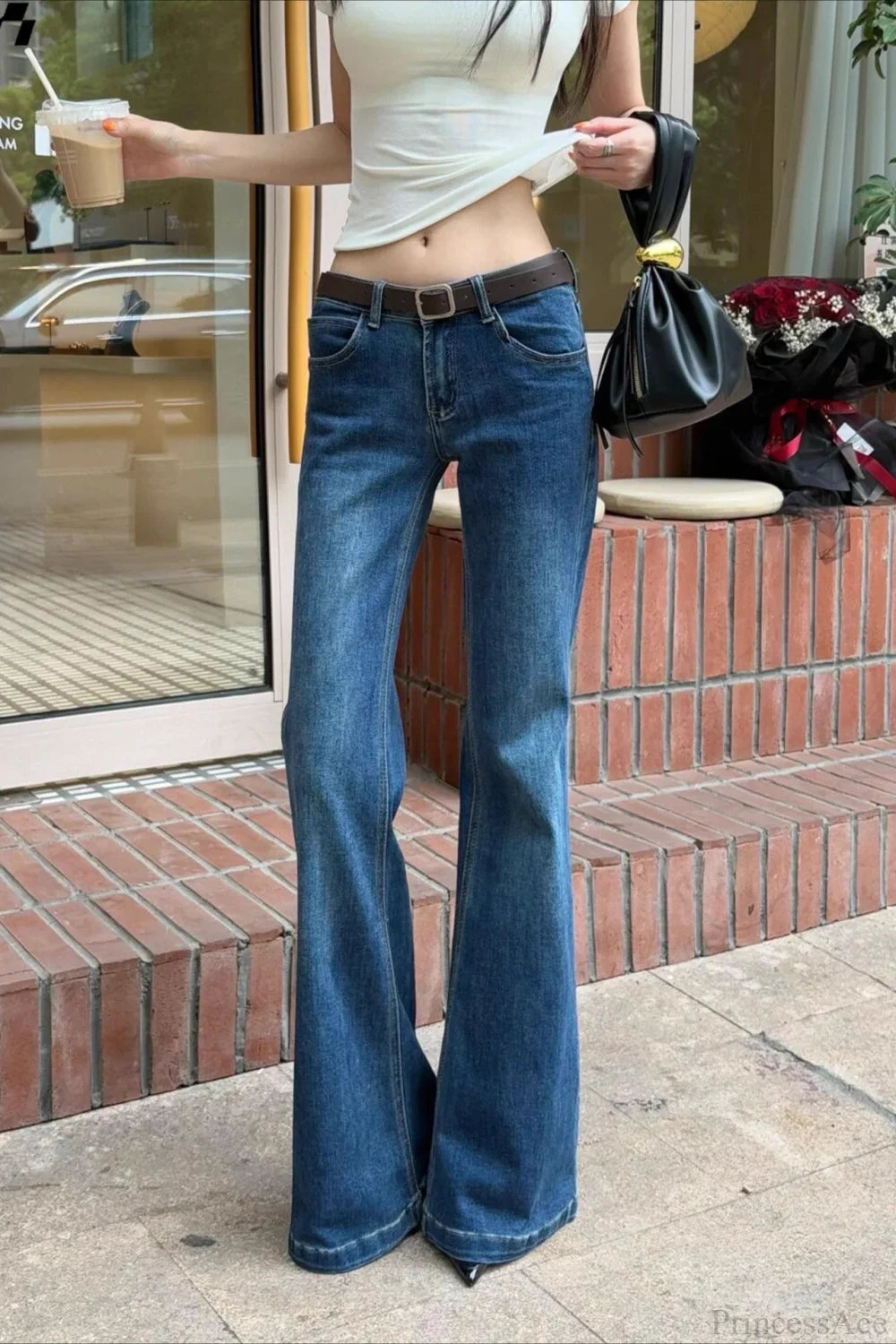 Dark Blue Low Rise Bootcut Jeans image 1