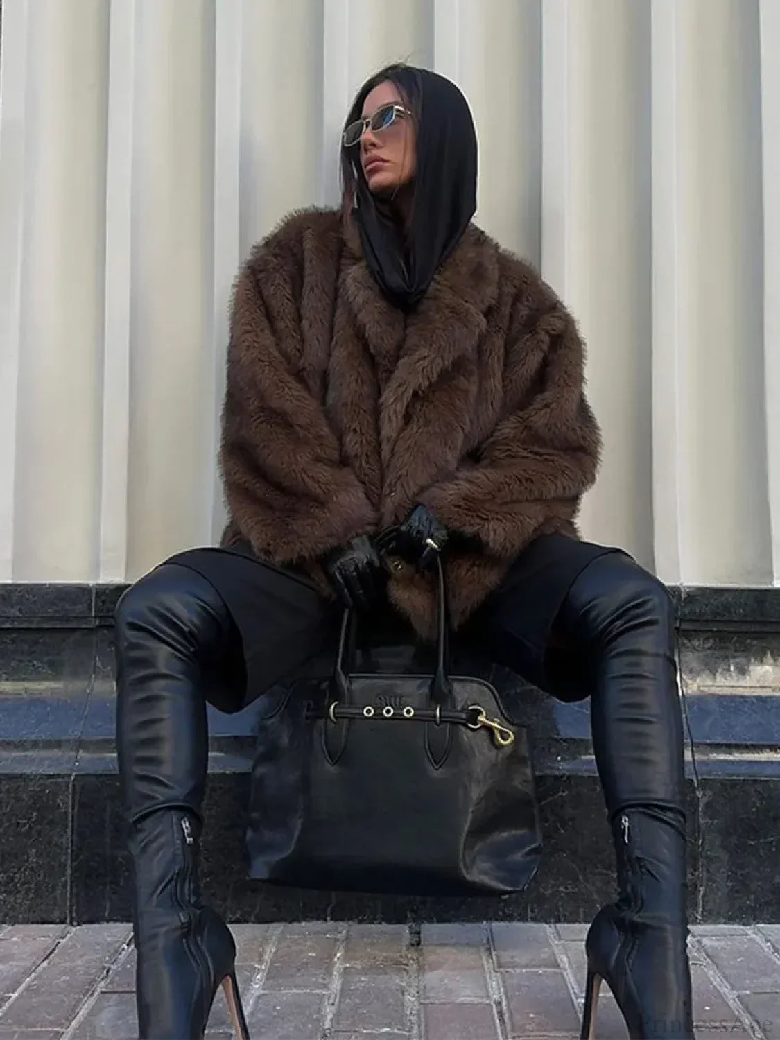 Dark Brown Lapel Short Coat image 1