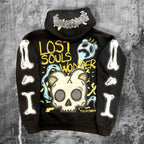 Dark Cartoon Embroidered Hooded Sweatshirt image 2