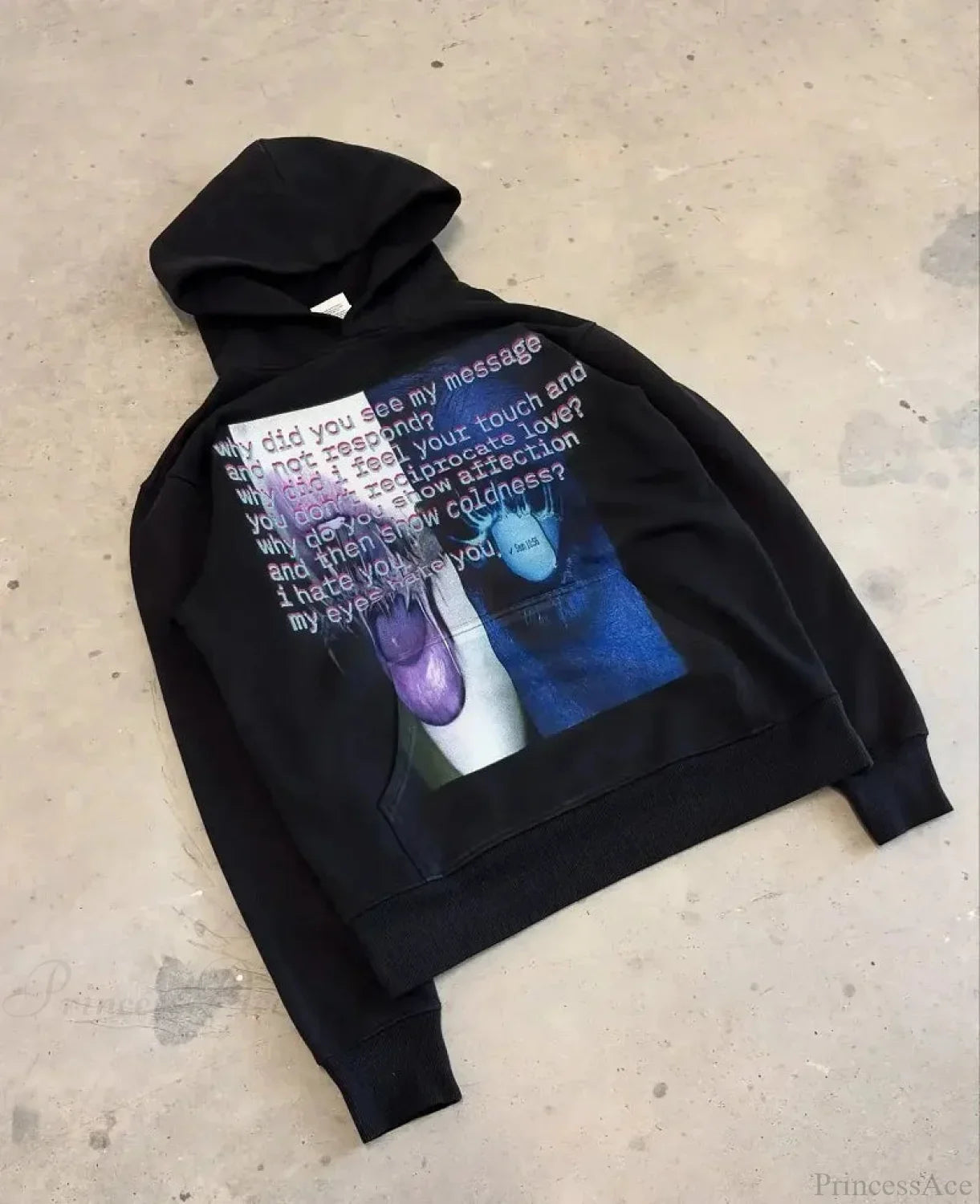 Dark Cartoon Letter Huge Hoodie image 5