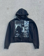 Dark Cartoon Print Pullover Hoodie image 2