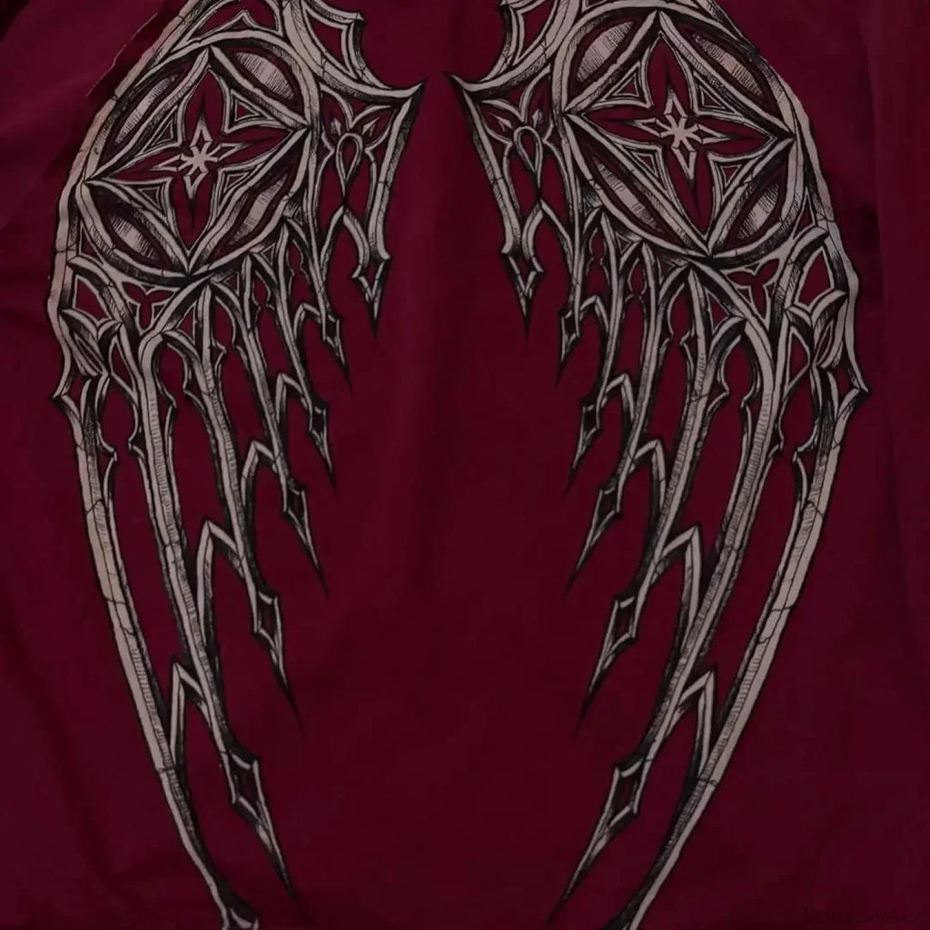 Dark Crimson Oversize Zipper Hoodie image 4